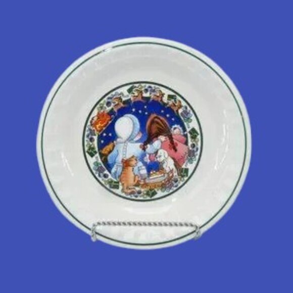 Vintage Watkins Country Kids Deep Dish Pie Plate Holiday Turkey Stuffing Recipe - Picture 1 of 7